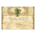 Vintage Oak Tree of Life Swirl Etchings Parchment Custom Announcements