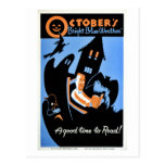 Vintage October's "bright blue weather" WPA Postcard