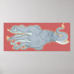Vintage Octopus Elephant Print
