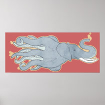 Vintage Octopus Elephant Print