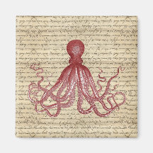 Vintage octopus fridge magnet
