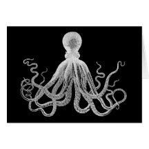 Vintage Octopus Greeting Cards