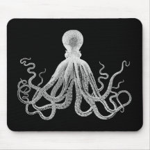 Vintage Octopus Mouse Pad