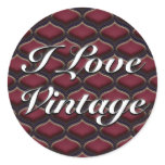 Vintage Ogee Red Berries Round Stickers