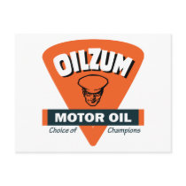 Vintage Oilzum motor oil sign Postcard
