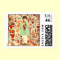 Vintage old fashioned Christmas stamps