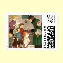 Vintage old fashioned Christmas stamps