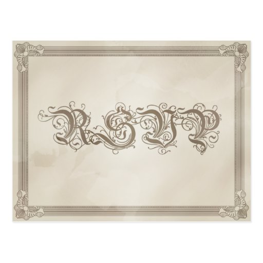 Vintage Old Fashioned Poster Style RSVP Postcard from Zazzle.