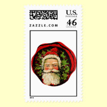 Vintage old fashioned Santa Claus stamps