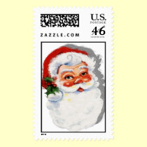 Vintage old fashioned Santa Claus stamps