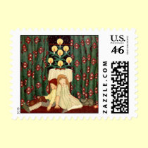 Vintage old fashioned sleeping children stamps