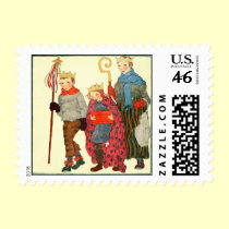 Vintage old fashioned three wise men stamps
