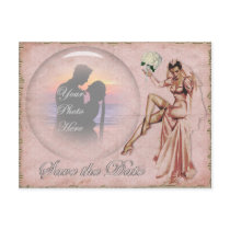 Vintage Old Fashioned Wedding Bride Save the Date postcards