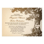vintage old oak tree wedding invitations