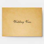 Vintage Old Paper Look Wedding Vows Envelope