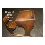 Vintage Old School Desk and Chair Card