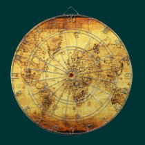 Vintage Old World Map Designer Dart Board dartboards