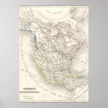 Vintage old world map maps The Americas Posters