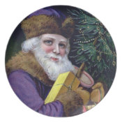 Vintage Old World Santa Claus Christmas Plate plate