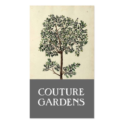 Vintage Olive Tree Gardener Business Card (front side)