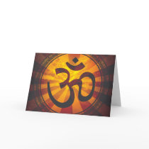 Vintage Om Symbol Print Card