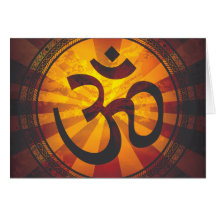 Vintage Om Symbol Print Card