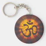 Vintage Om Symbol Print Keychains