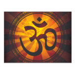 Vintage Om Symbol Print Post Card