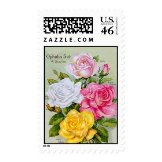 Vintage Ophelia Roses Postage Stamps stamp