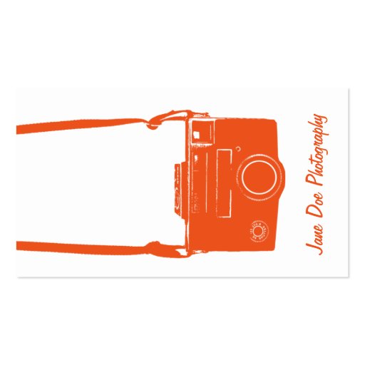 Vintage Orange and White Camera Business Card