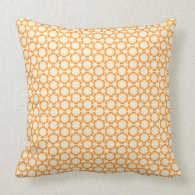Vintage Orange Floral Pattern Pillow