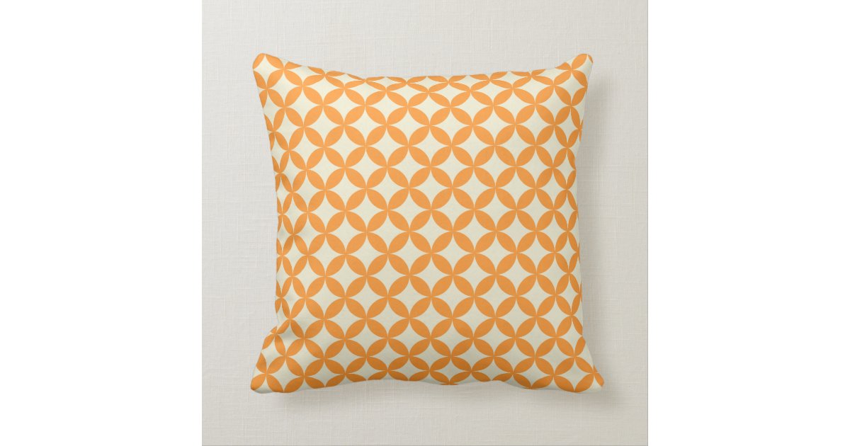 Vintage Orange Floral Pattern Pillow Zazzle