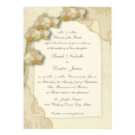 Vintage Orchids and Lace Wedding Personalized Invitations