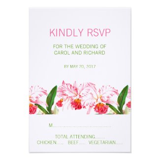 VINTAGE ORCHID WEDDING RSVP CARDS