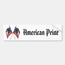 Vintage Original Illustrated American Flag Bumper Stickers