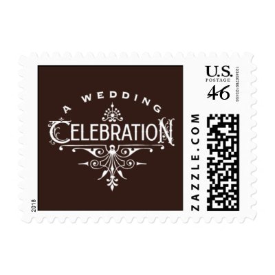 Vintage Ornate - A Wedding Celebration - Brown Postage