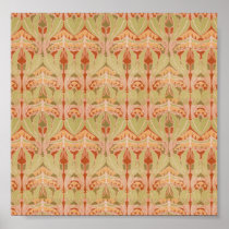 Vintage Ornate Design in Bittersweet Orange Print