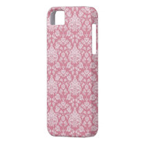 Vintage Ornate Pink Floral Damask iPhone 5 Case casemate cases