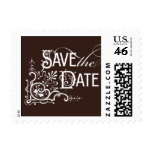 Vintage Ornate - Save the Date - Brown Postage Stamps