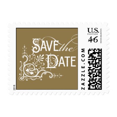 Vintage Ornate - Save the Date - Gold Stamps