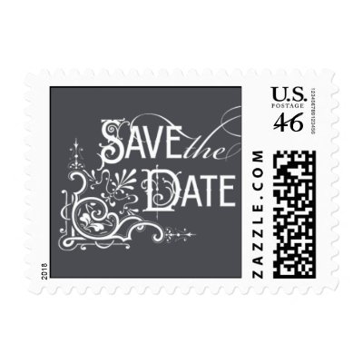 Vintage Ornate - Save the Date - Gray Stamps