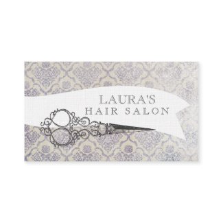 Vintage Ornate Scissors Hair Salon Business Cards