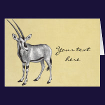 Vintage Oryx Greeting Card