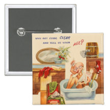 Vintage Over the Hill Birthday Button
