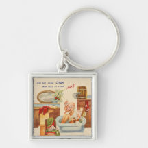 Vintage Over the Hill Birthday Keychains
