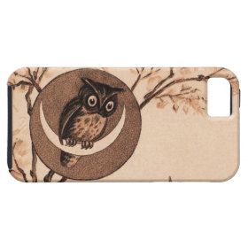 Vintage Owl in Moon iPhone 5 Cover