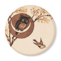 Vintage Owl in Moon magnets by JuJuGarden Vintage Owl in Moon magnets