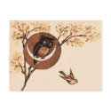 Vintage Owl in Moon postcards by JuJuGarden Vintage Owl in Moon postcards