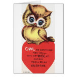 Vintage Owl Valentine's Day Greeting Card