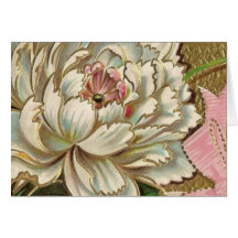 Vintage Paeony Flower Greeting Cards